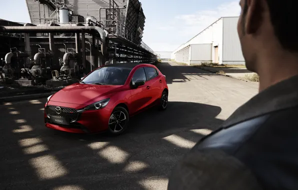 Red, Mazda, Male, Hybrid, Hybrid, Mazda 2, 2023, City car